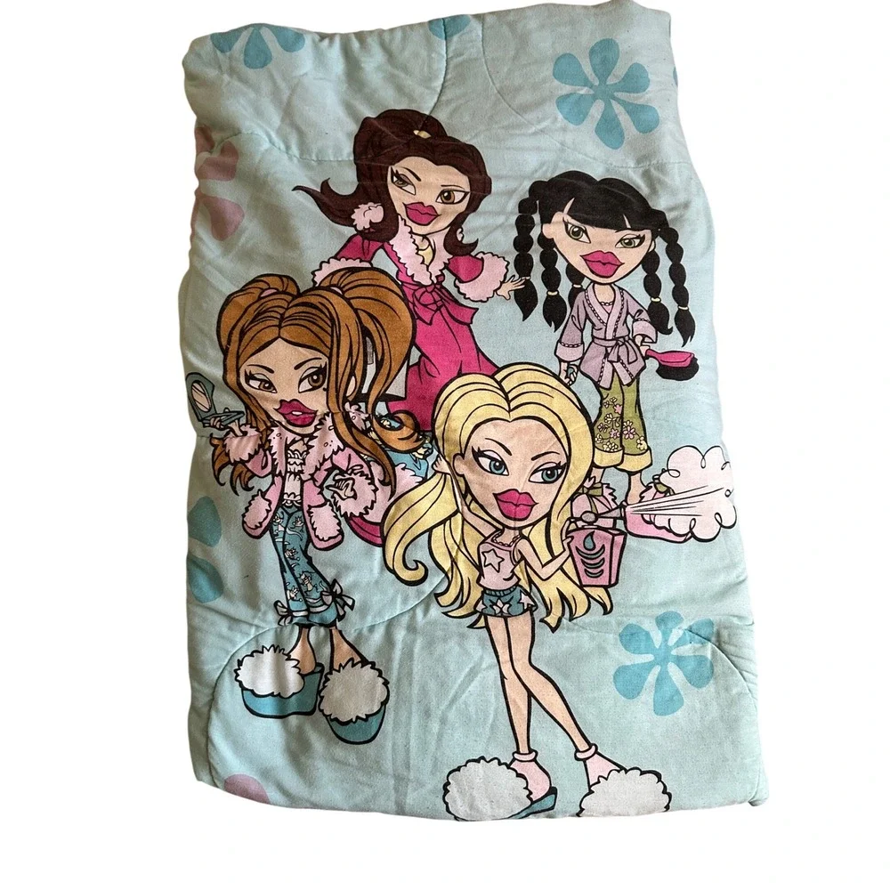 Y2K Bratz Twin Comforter Standard Pillowcase Set Groovy Retro Floral Bed Spread
